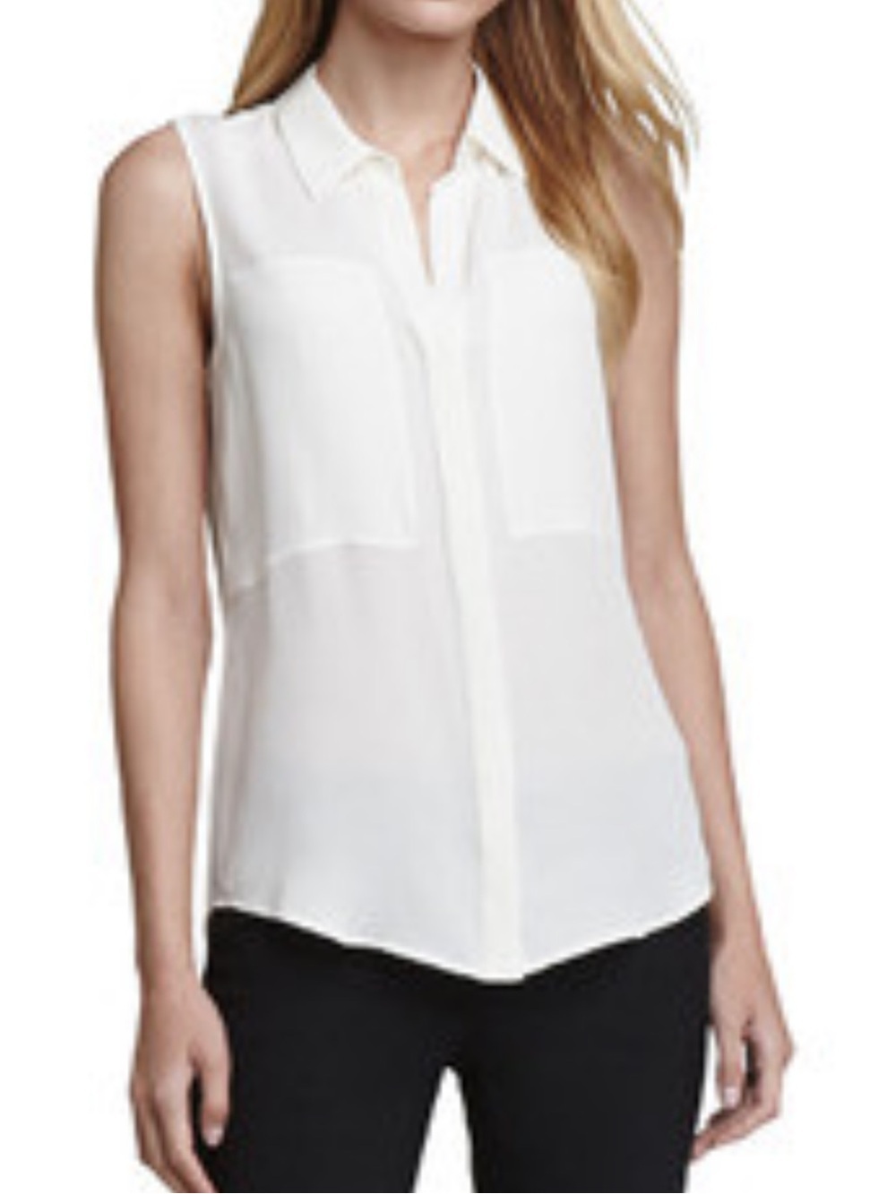 Theory Duria Sleeveless Silk Blouse